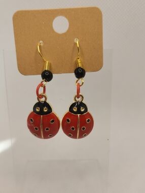 Red and Black Ladybug Earrings